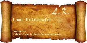 Lami Krisztofer névjegykártya
